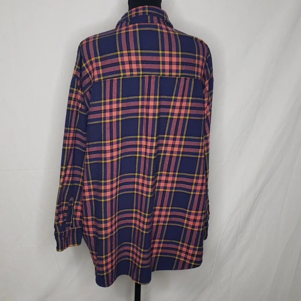 Old Navy The Boyfriend 100% Cotton Flannel Button Up Shirt Size XXL Western - Picture 5 of 13